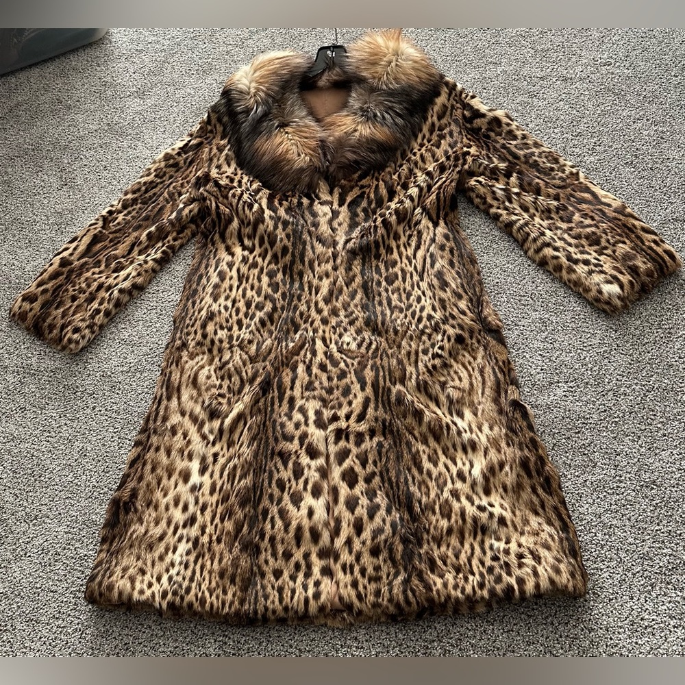 VINTAGE Estate Lippy Lippi Fur Long Coat Size 16 Large Fox Collar Softest Fur